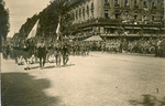 Soldiers Walking Down a Street in France