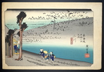 Futakawa: Monkey Plateau (Futakawa, Sarugababa), Variant B, from the series Fifty-three Stations of the Tôkaidô Road (Tôkaidô gojûsan tsugi no uchi) by Utagawa Hiroshige