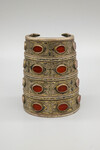 Single Armband With Four Tiers and Encrusted Carnelian in Teke Style