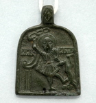 Pendant with Saint Nikita the Besogon, Scourging the Devil