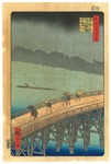 Sudden Shower over Shin-Ōhashi Bridge, no. 58 from the series One Hundred Famous Views of Edo by Utagawa Hiroshige