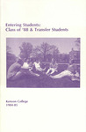 Entering Students: Class of '88 & Transfer Students - Kenyon College 1984-85