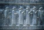 K.043 Babylonians with Cups and Fringed Cloth, Delegation 5, Eastern Stairway by Denis Baly