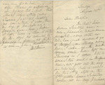 Letter from Buffalo, New York to Leonard Blake in Gambier, Ohio