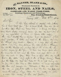 Letter from Buffalo, New York to Leonard Blake in Gambier, Ohio