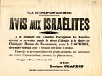 French Order to Jews in Champigny-Sur-Marne to Present with Identification Documents