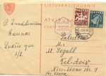 Postcard from Lithuania, Censored in Palestine