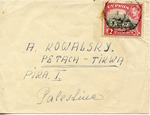Envelope sent from Cyprus Jewish Camp 66 to Palestine