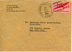 Envelope from the Preparatory Commission of the International Refugee Organization sent from APO 757 (Frankfort)