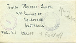 The American Joint Distribution Committee as Courier post-World War II Envelope to Australia