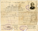 Transporter's License for Irene Erdheim from Vienna, Austria