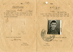 Certificate from Exodus 1947 for Leah Edelstein in Poppendorf Camp