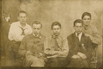 Cracow, Poland Hashomer Hatzair:  Five Seated Young Men