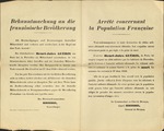 German Broadside Warning French Civilians Against Sabotage