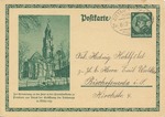 Postcard Depicting the Garrison Church at Potsdam with Imprinted Stamp of Frederick the Great