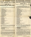 Post-WWII American Occupation Broadside Dissolving and Declaring Illegal Nazi Party and Related Organizations