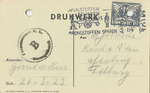 Censored Postcard from Gerrid de Haas in Hertogenbosch to Judenrat (Joodsche Raad) in Amsterdam, Netherlands