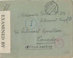 Correspondence from Franziska Distler in Vienna to Alexander Distler, Interned in Camp I, Ottawa, Canada