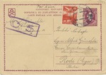 Censored Airmail Postcard from Bratislava, Slovakia to Alfred Grunsfeld at “Concentration Camp” San Giovanni on the Island of Rhodes