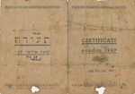 Certificate from SS Exodus 1947 for Refugee “Illegal Immigrant”