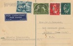 Post-War Airmail Postcard Sent to Mrs. Dr. E. Townend in New York from Gisela Trampusch in Amsterdam