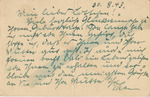 Postcard from Theodor Zirker in Westerbork Transit Camp to Dr. Lotte Hurwitz in Belgium