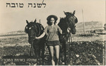 Shana Tova Card with Kibbutznik Working with Horses
