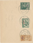 Interim Cover with Haifa Postmark and Three JNF Labels