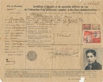 Identification and Morality Certificate in Absence of Passport Issued to Georges Zwirz in Brussels, Belgium