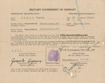 Temporary Registration Permit in the Jewish Displaced Persons Community of Furstenfeldbruch, Germany Issued by Allied Military Government of Germany to Szymon Graus