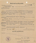 Marriage Certificate of Jewish Couple Married in DP Camp Bamberg,Germany
