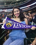 Betania holds a Kenyon pennant during Senior Signing Day 2018 in Houston (2018) by Betania Escobar