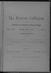 Kenyon Collegian - February 1890