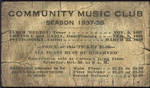 Community Music Club Ticket ca. 1937