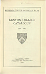 Kenyon College Bulletin No. 69 - Kenyon College Catalogue 1920-1921