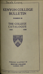 Kenyon College Bulletin No. 96 - The College Catalogue 1925-1926