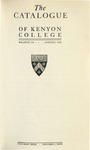 The Catalogue of Kenyon College - Bulletin 152 1938-1939