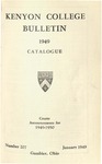 Keyon College Bulletin 1949 Catalogue