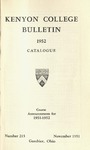 Keyon College Bulletin 1952 Catalogue
