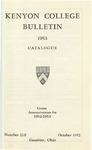 Keyon College Bulletin 1953 Catalogue