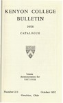 Keyon College Bulletin 1958 Catalogue