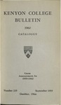 Kenyon College Bulletin 1960 Catalogue