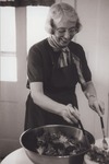 Joyce Klein, co-partner of the Friday Luncheon Café, serving food by Molly McNamara and Elena Rue