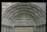 St. Denis, basilica, west facade, central portal (Last Judgment), Early Gothic sculpture, France by Allan T. Kohl