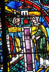 Angers Cathedral, St. Maurice, St. Catherine of Alexandria Window, Nave, north wall, second bay, 12th century, Gothic stained glass, France. by Stuart Henry Rosenberg