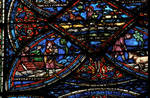 Sens Cathedral, St. Etienne (St. Stephen), North transept, window J, Saint Eustace Window, 13th century, Gothic stained glass, France. by Stuart Henry Rosenberg