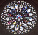 Angers Cathedral, St. Maurice, Last Judgment of Christ, North Transept, rose window, 15th century, Gothic stained glass, France. by Stuart Henry Rosenberg