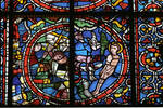 Angers Cathedral, St. Maurice, St. Vincent of Saragossa Window, Nave, north wall, third bay, 12th century, Gothic stained glass, France. by Stuart Henry Rosenberg
