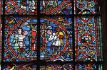 Angers Cathedral, St. Maurice, St. Vincent of Saragossa Window, Nave, north wall, third bay, 12th century, Gothic stained glass, France. by Stuart Henry Rosenberg