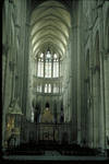 Amiens Cathedral, interior nave looking east towards the choir, 13th century (begun 1220), High Gothic architecture, France by Allan T. Kohl